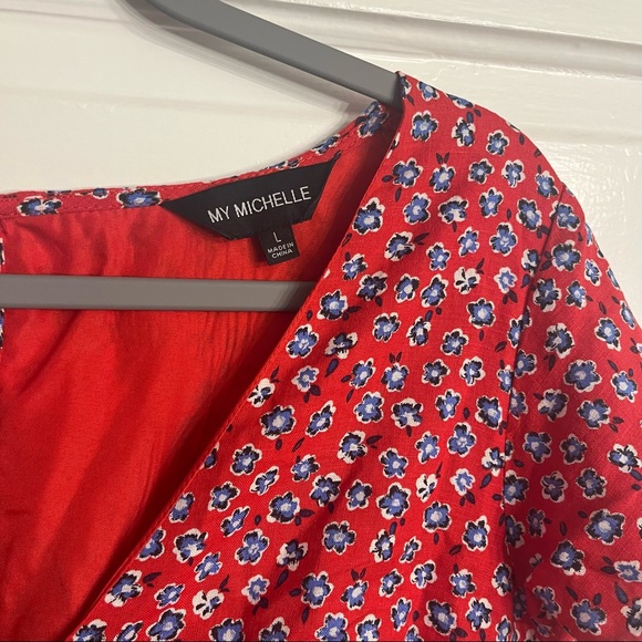 Red Floral Dress - Picture 3 of 6